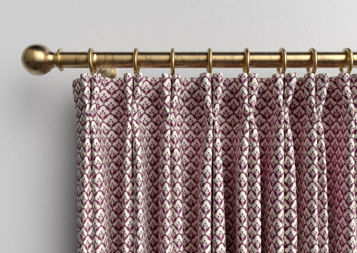 Scallop and Bud, Mulberry - Made to Measure Curtains - Image 10